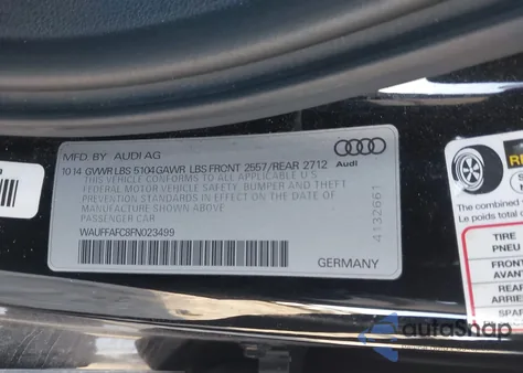 2015 Audi A6 2.0T Premium from USA, damaged, VIN WAUFFAFC8FN023499